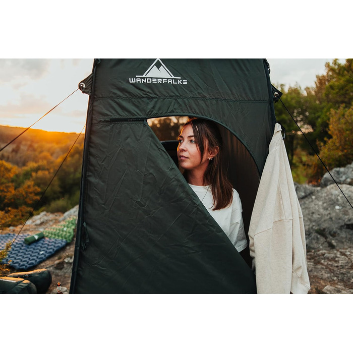 Wanderfalke XL Pop-Up Tent - Changing Tent, Shower Tent - 120x120x210cm for Outdoor, Camping, Fishing, Beach - Includes Carry Bag (Pine Green)