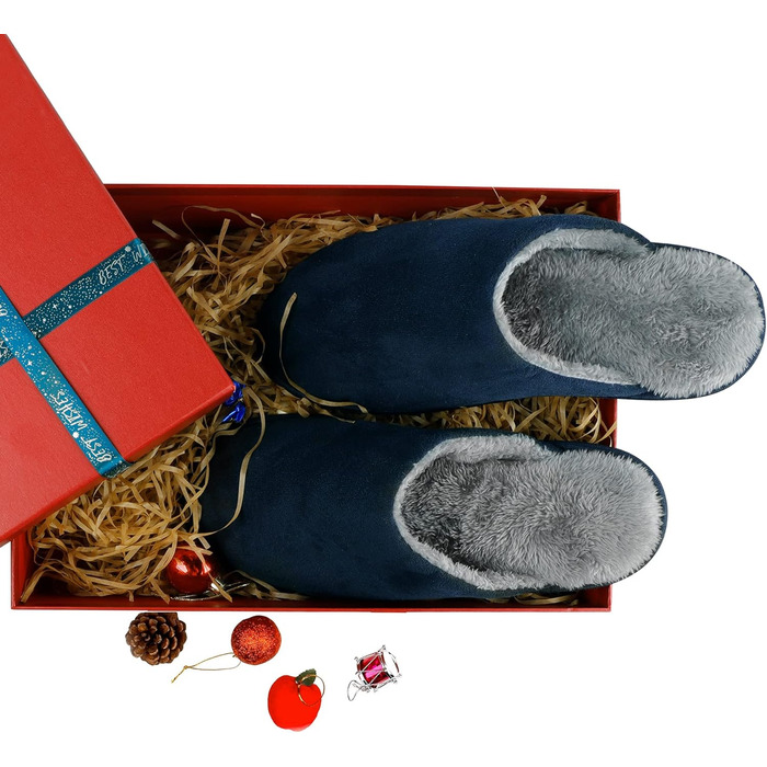 Тапочки чоловічі домашні, теплі, зручні, з плюшу, для дому та вулиці, розмір 38-47, синій/темно-синій, EU