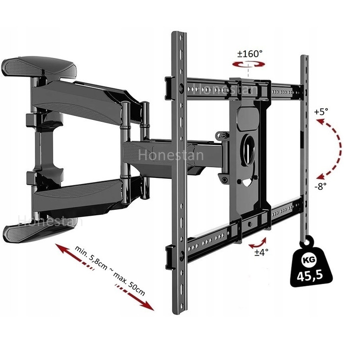 Поворотний кронштейн для телевізора Sony KD-55XH9005, настінне навісне кріплення
