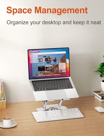 Adjustable Laptop Stand with 360° Rotation - Ergonomic Desk Stand for 10-17