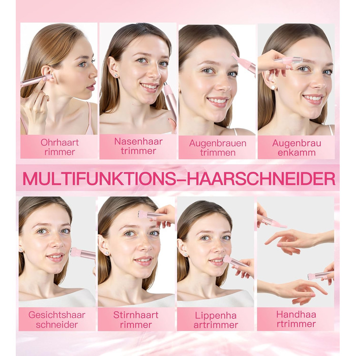 Триммер для видалення волосся з носа, вух та брів 3-в-1, водонепроникний, USB, з чохлом