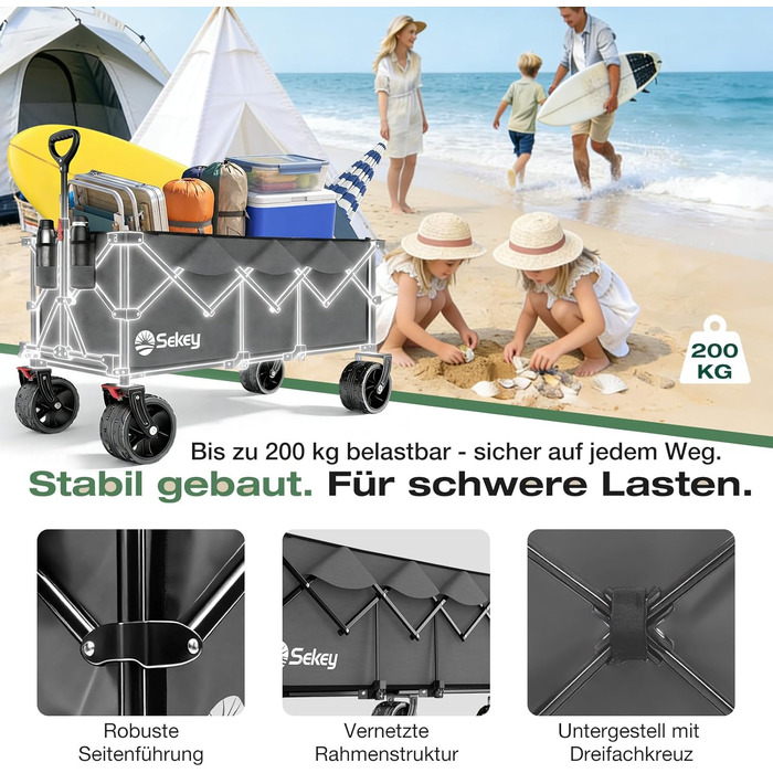 Бомбовоз Sekey XXXL, 300л, 200кг, для великих сімей, складний, антрацит