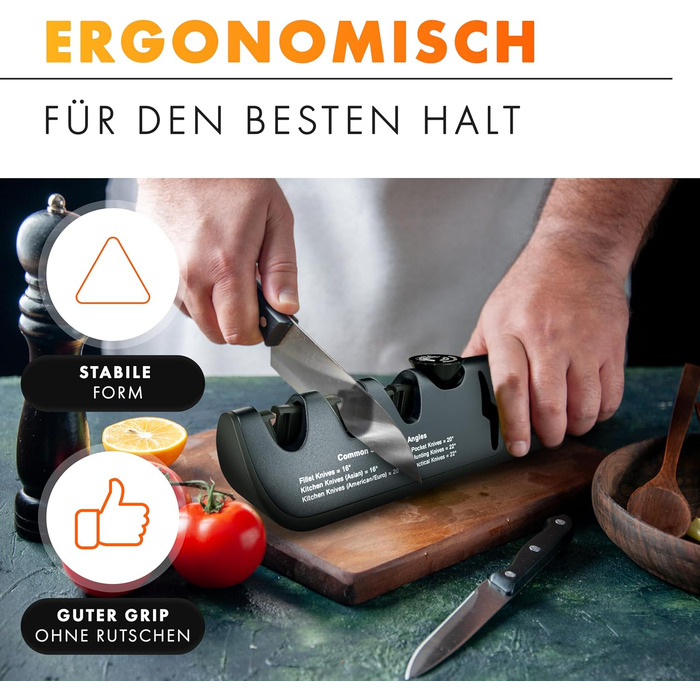 Точилка для ножів AUSTEIN QuickSharp 4-in-1: професійне заточування та шліфування (Титаново-сірий)