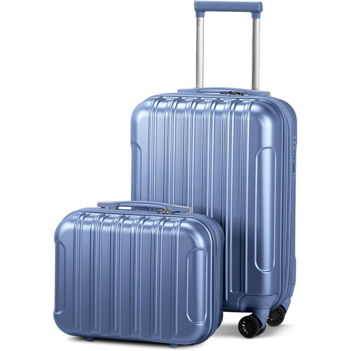 Набір валіз LALAHO 3 шт. з жорстким корпусом, великий дорожній набір, валізи з колесами, ABS+PC, ручна поклажа, набір валіз з жорстким корпусом, м'ятно-зелений (сіро-блакитний)