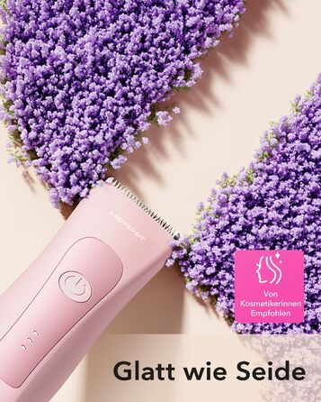 Електричний жіночий депілятор для інтимної зони з 3 захисними насадками та змінними керамічними лезами, тример для жінок (рожевий)