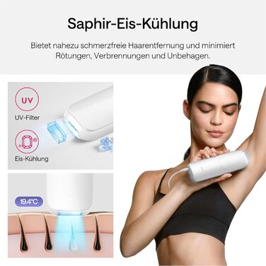 Ulike Air 3 IPL пристрій для епіляції обличчя та тіла вдома, альтернатива лазерній епіляції, з системою охолодження сапфіром для безболісних результатів, фіолетовий