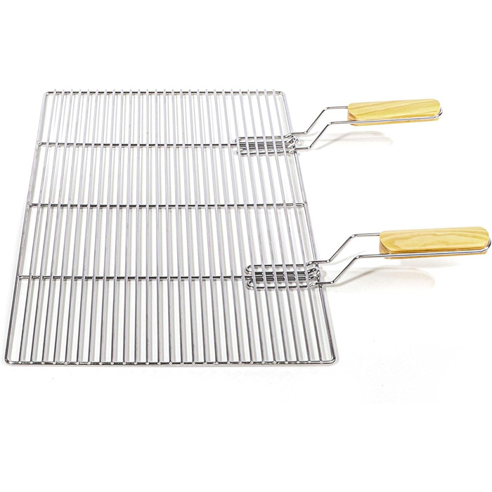 Решітка для гриля кутова 54x34 см з нержавіючої сталі з ручками для газового/кулькового гриля