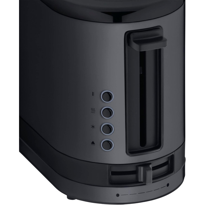 WMF Kitchen Mini Long Slot Toaster, 2 Slices with Roll Attachment, Slim Toaster, XXL, Bagel Function, 7 Browning Levels, 900W, Stainless Steel Matte, Black