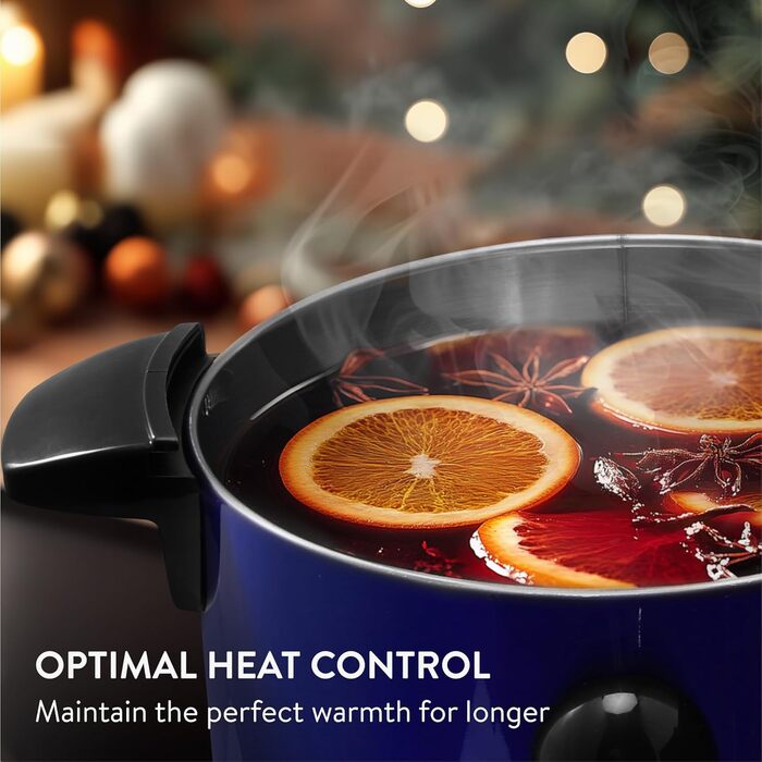 Navaris Mulled Wine Warmer/Hot Water Dispenser - Stainless Steel - with Thermostat, Level Indicator, Tap - Mulled Wine/Hot Beverage Dispenser (10 l, Blue)