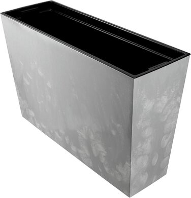 KADAX пластиковий ящик для квітів 18,5x55,7 см, сірий, прямокутний, з бетонним візерунком, з поливними стрічками, горщик для балкона та вулиці