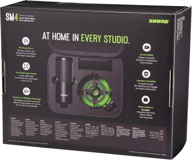 Мікрофон студійний Shure SM4 XLR конденсаторний для вокалу та інструментів, набір SM4-K-KIT