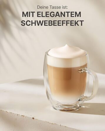 Набір кавових чашок Lemontree 4 шт. 250 мл, подвійні стінки, Borosilikatglas, для капучино, лате макіато, 180°C, стійкі до миття в посудомийній машині, Gastronomie Qualität