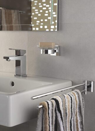 GROHE Start Cube Soap Dish with Holder (concealed mounting, material: glass/metal), chrome, 41096000