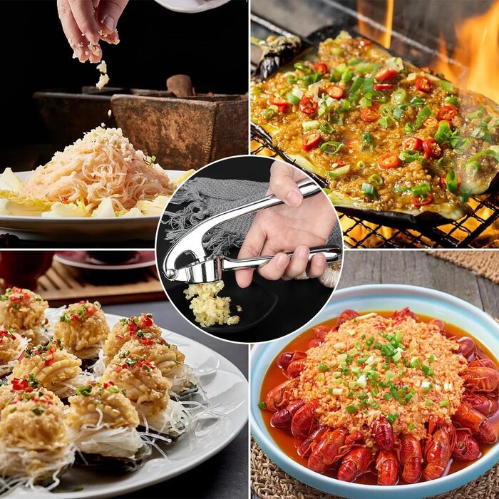 Пресс для часнику з нержавіючої сталі, для миття в посудомийній машині, професійний прес для часнику, кухонний аксесуар