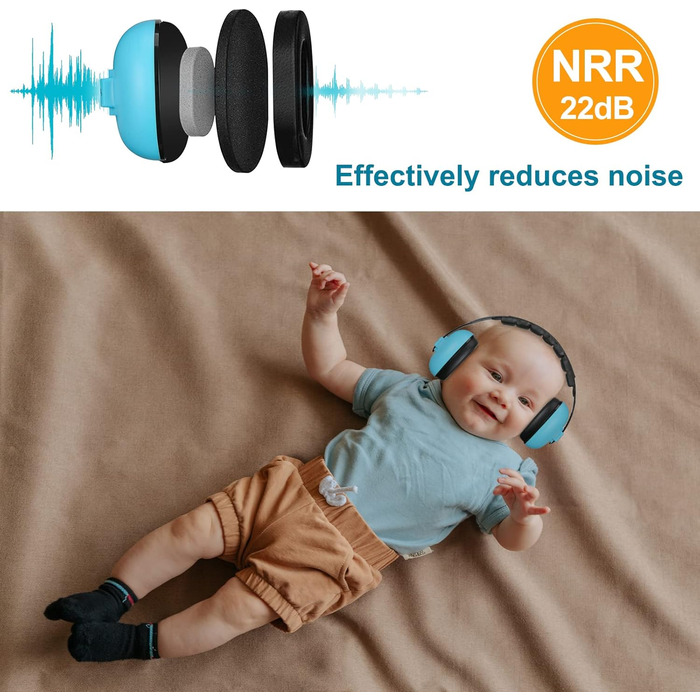Навушники для захисту вух ProCase Baby - шумопоглинаючі, для немовлят, малюків (0-36 місяців), блакитні