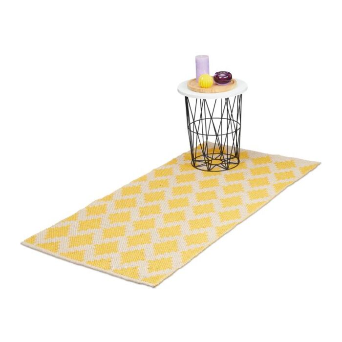 Relaxdays Cotton Runner Rug, 70 x 140 cm