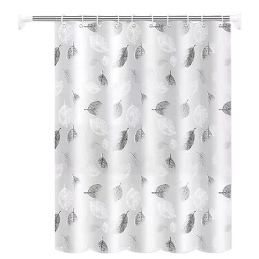 Шторка для душу 180x200 см антигрибкова, водовідштовхувальна, швидко сохне, текстиль, пральна машина, 12 гачків для ванної кімнати