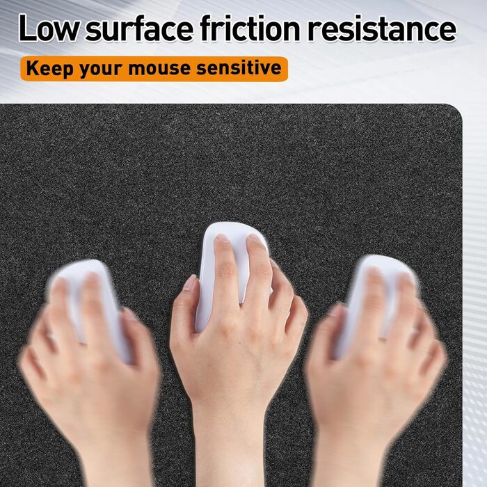 Підкладка під стіл з фетру 100 x 43 см, велика миша, антиковзаюча, для офісу та дому (темно-сірий)