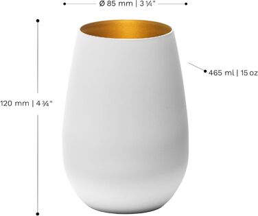 Stölzle Lausitz Glasses 465ml I Drinking Glasses 6-Piece Set I Cocktail Glasses Dishwasher-Safe with High Impact Resistance I Universal Glasses as Water Glasses, Juice Glasses, Whiskey Glasses I White Gold
