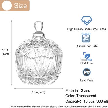 Контейнер для ватних паличок та дисків 2 шт. Прозорий скляний органайзер для ванної кімнати та туалетного столика
