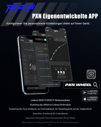 PXN V99 ігровий кермо з педалями та перемикачем передач – 3.2 Nm Force Feedback, 270°/900°, 11.8 дюймів, 4 лопаті перемикання передач, додаток Tools – кермо для PC, Xbox та PS4