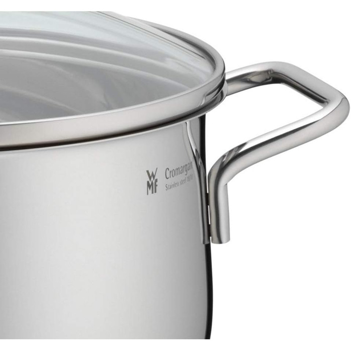 Каструля WMF Diadem Plus 24 см з кришкою, 4,5 л, нержавіюча сталь, для індукції, без покриття, макарони