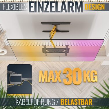 Кріплення для телевізора RICOO S9544 - поворотне та нахильне, для телевізорів 40-65 дюймів, до 45 кг, VESA 400x400 мм, універсальне, підходить для плоских та curved телевізорів