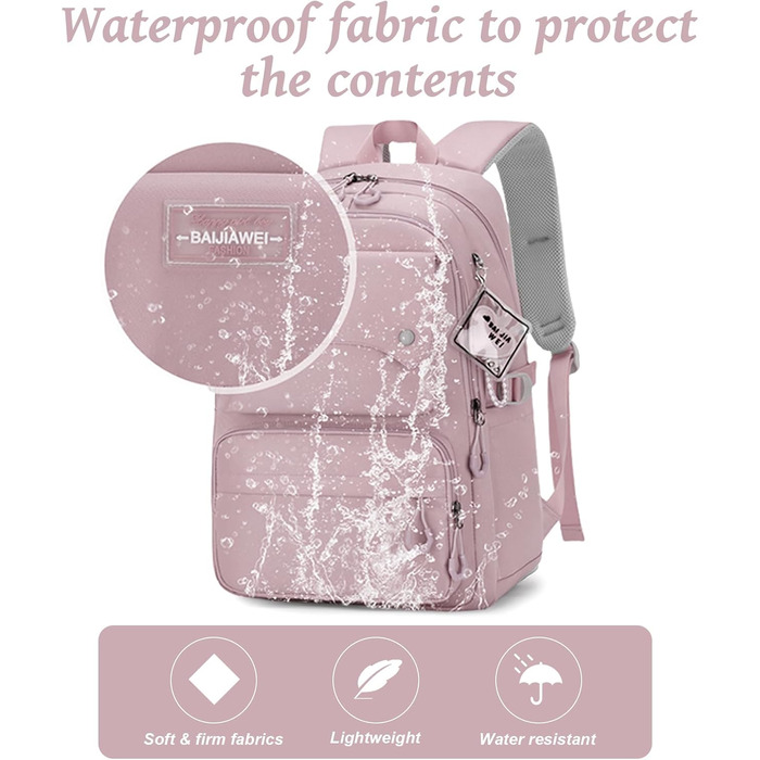 Шкільний рюкзак для дівчаток та хлопців підлітків, рюкзак для жінок та чоловіків, рюкзак для ноутбука 15,6 дюймів, повсякденний рюкзак для подорожей та навчання, водонепроникний, рюкзак для коледжу #6 фіолетовий