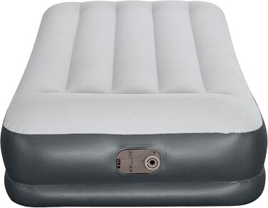 Надувний матрац Novaluxe з вбудованим електронасосом та подушкою, сірий 191x97x38 см