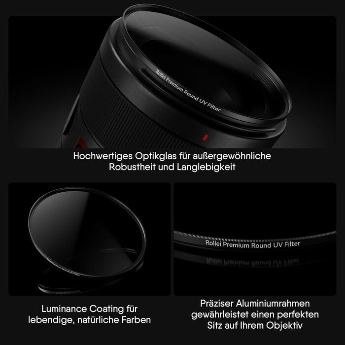 Захисний UV-фільтр Rollei Premium 77 мм для об'єктивів камери, багатошарове покриття, світлопропускання 99%