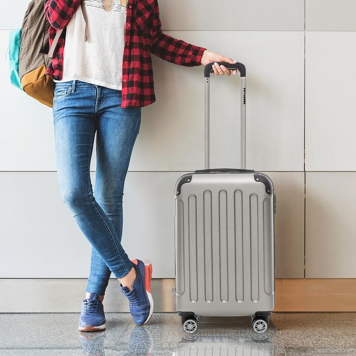 Чемодан ручної поклажі TRVLMORE 54x36x20 см - валіза на колесах, ручний чемодан, валіза з жорстким корпусом, легкий ручний чемодан, валіза на колесах