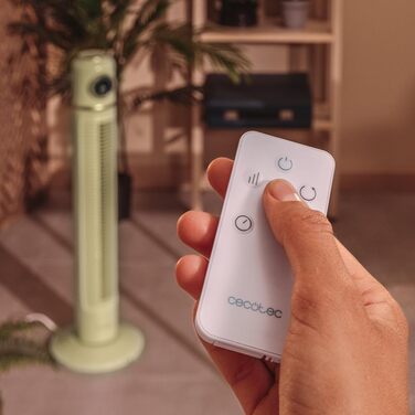 Вентилятор Cecotec EnergySilence 1090 Skyline Retro Smart Green - підлоговий, 81 см, 40W, LED дисплей, сенсорне та дистанційне керування, 3 швидкості, 3 режими, таймер 12 годин, осциляція 72º, зелений