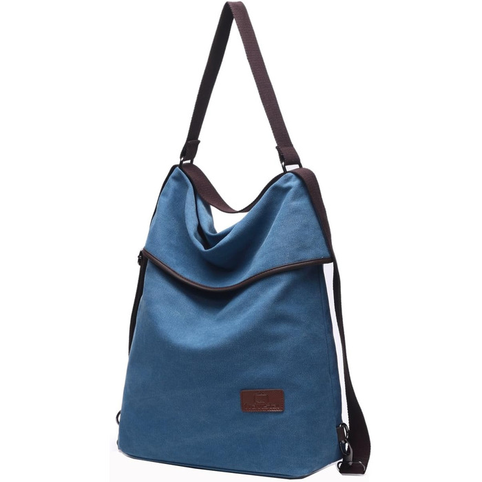 Жіночий рюкзак-сумка Travistar Canvas великий, антизлодій, синій (L) - для міста, офісу, подорожей