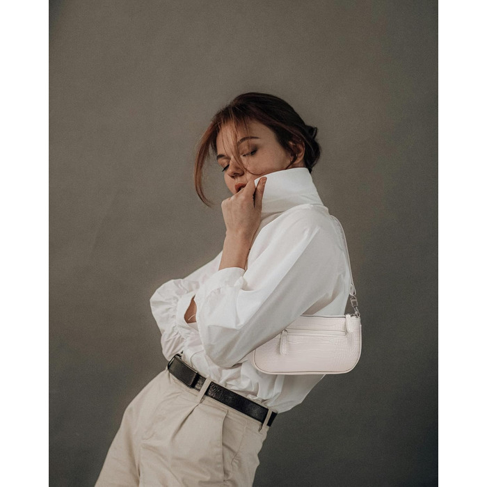 Сумка жіноча LOVEVOOK крокодиловий візерунок біла: сумка-клатч, сумка на плече, міні-сумка месенджер для побачень, вечірок, покупок