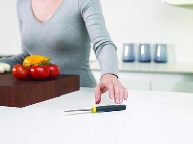 Joseph Joseph Elevate - 6-Piece Knife Block Set with Rotating Stand, Stainless Steel Blades, Opal