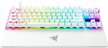 Клавіатура Razer Huntsman V3 Pro TKL Mercury: 60% механічна з оптичними перемикачами Red, Doubleshot PBT, USB-C, QWERTY US-Layout