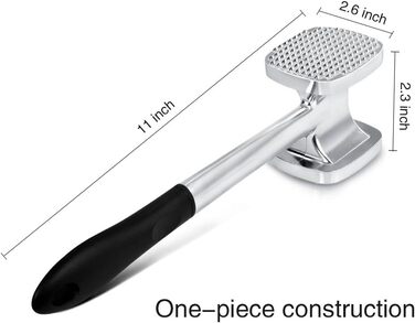 Кухонний молоток для м'яса TIMESETL 28 см з подвійним боком, антипригарне покриття, для шніцелів, стейків, птиці