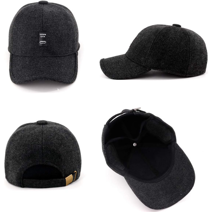 Зимові шапки Gisdanchz 7-7 1/2 з відкидними навушниками, унісекс для роботи та спорту на відкритому повітрі (Чорний)