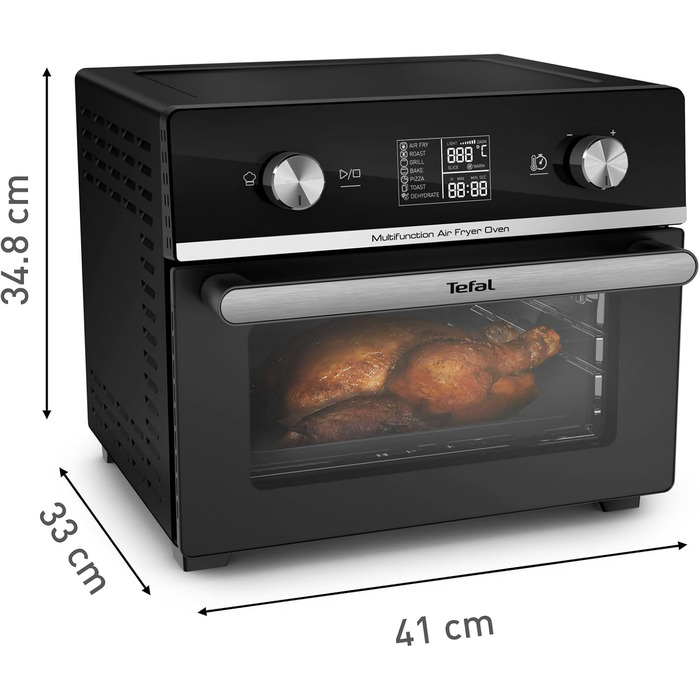 Tefal FW6058 Multifunction Air Fryer Oven Hot Air Fryer and Multifunction Oven | 20 L Capacity | 10 Auto-Programs | Energy-Saving | Digital Touch Display | Includes Accessories, Black