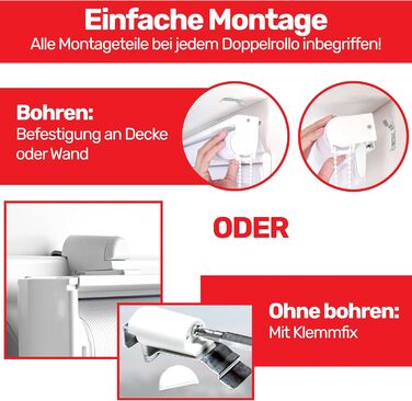 Double roller blinds, Easy-Fix without drilling, White Silver, 200 x 60 cm (Length x Width). Blackout Duo roller blinds with beads, shimmering, Roman shade, window, door, zebra blinds, clip-on blinds, side-pull blinds