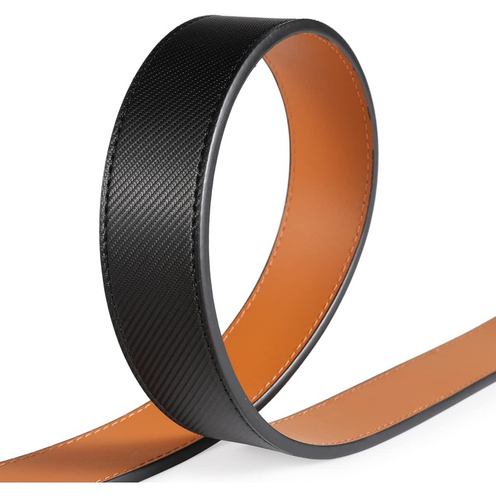 Чоловічий шкіряний ремінь VRLEGEND з автоматичною пряжкою, без дірок, для ділового костюма, розмір регулюється, з подарунковою коробкою, чорний (52W-56W, 160см)