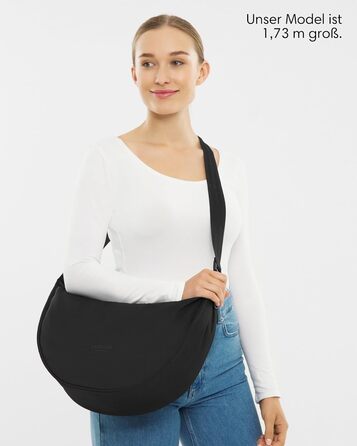 Сумка через плече LARKSON Solveig Medium бежева (Taupe) 8л – Водовідштовхувальна напівмісячна сумка Moon Bag для жінок та чоловіків