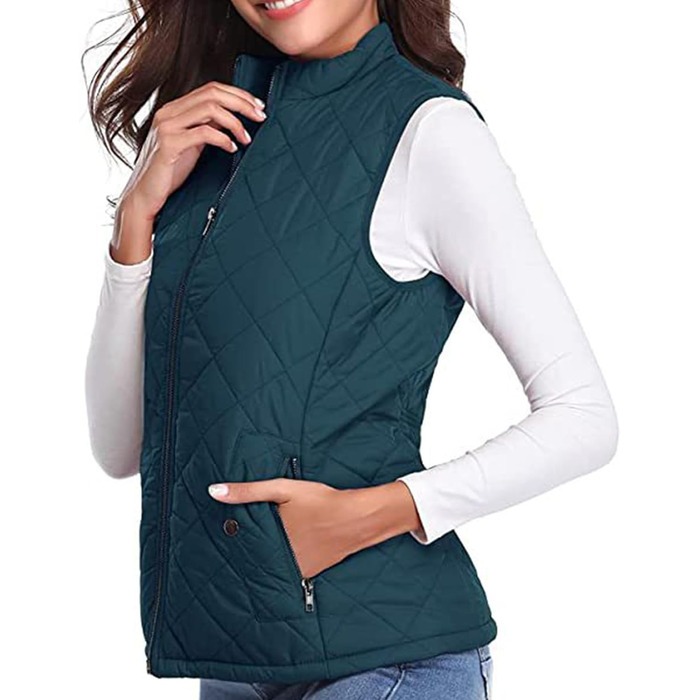 Жіноча тепла жилетка з пуховим наповнювачем, вітро- та водовідштовхуюча, для активного відпочинку, з кишенями, темно-синій, розмір L