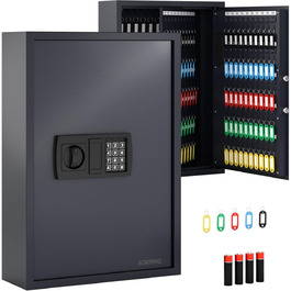 Шкафчик для ключів ACROPAQ з кодовим замком - на 100 ключів, з 100 брелоками, з електронним захистом. Великий сейф для ключів, кодовий замок, ключниця (200 ключів)