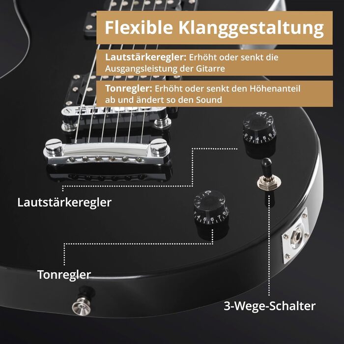 Електрогітара Rocktile LP-100 BL Black SET: Gigbag, Підставка, Струни, Тюнер, Медіатори