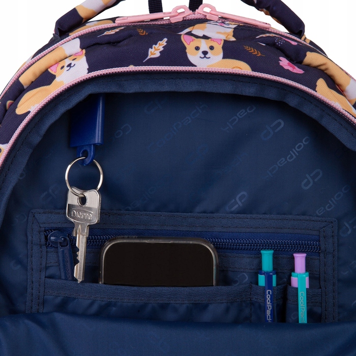 Багатовідсіковий шкільний рюкзак CoolPack, синій багатокольоровий, 21 л