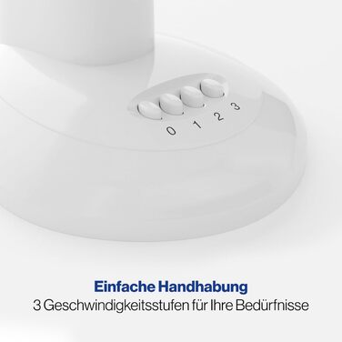 Вентилятор Clatronic® з функцією гойдання | Тихий вентилятор 3 швидкості | Діаметр 30 см | Настільний вентилятор 40W | VL 3602 (Білий)