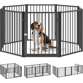 Вольєр для собак PawHut 76 см, сталевий, чорний, 240 x 120 x 76 см, 240л