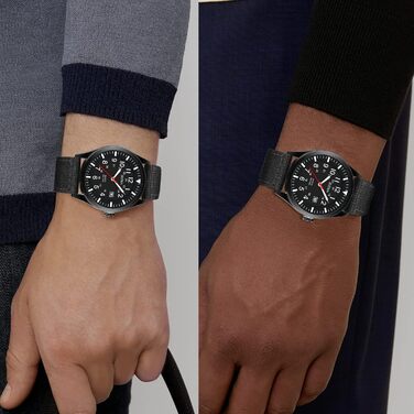 HANPOSH Чоловічий годинник Military, тактичний годинник для армії, кварцовий годинник з датою, водонепроникний 3ATM, чорний