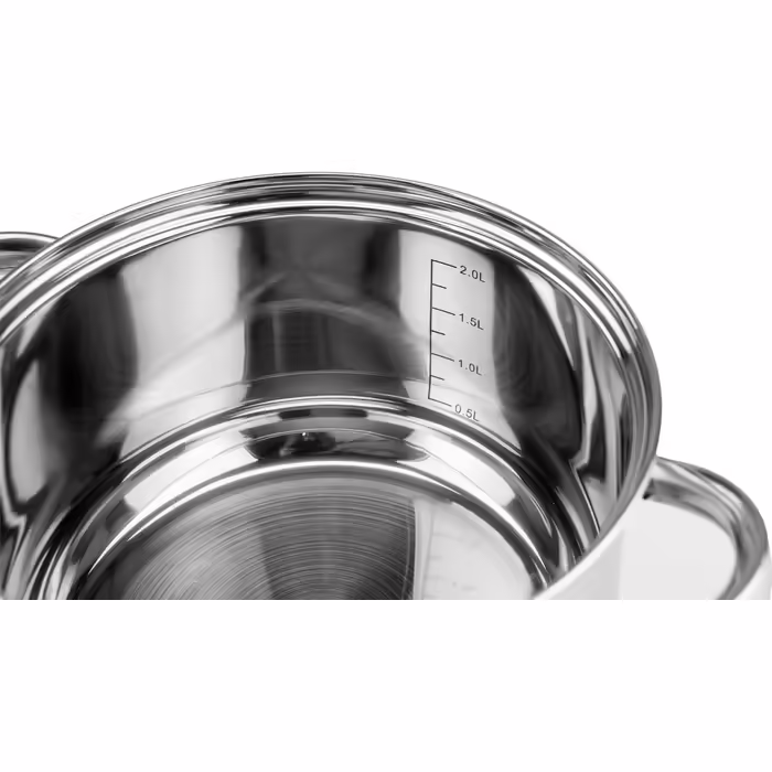 KARL HAUSMANN Pot Set Induction Stainless Steel 4-Piece - Cookware for All Cooktops - Cookware Set with Glass Lid - Pots with Measuring Scale - Pot Set - Cookware Set - Pot Sets - Pots - Induction Pots